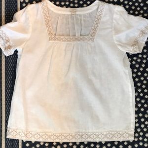 J.Crew Linen Peasant Blouse, cream, medium